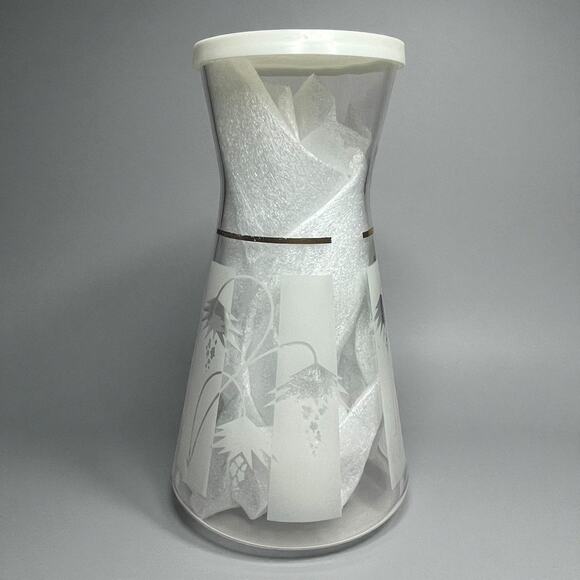 Vintage Flexeel Buckeye Glass Co. Acid Etched Grapevine Carafe w/ Lid – Art Deco - Picture 2 of 11